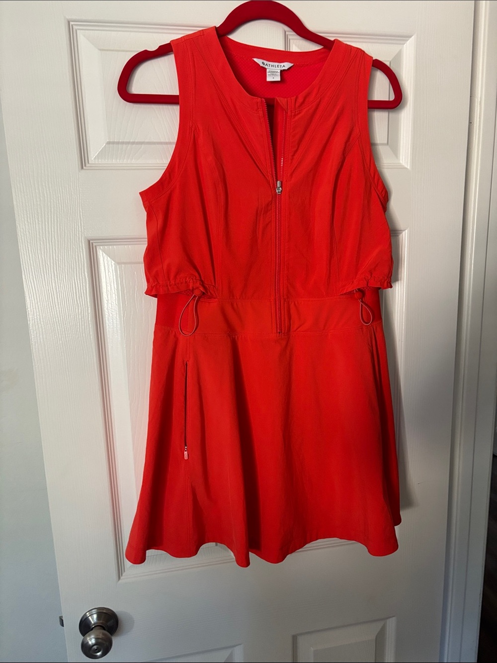 Athleta Girls' Bright Red Sleeveless Zip-Front Active Dress